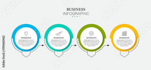 Business infographic element with 4 options, steps, number vector template design