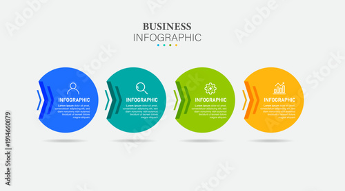 Vector infographic label template with icons. 4 options or steps. Infographics for business concept. Can be used for info graphics, flow charts, presentations, web sites, banners, printed materials.