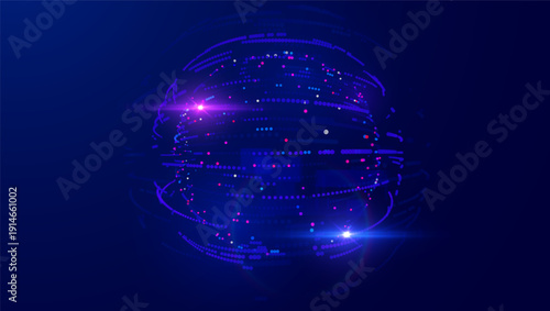 Futuristic data array visualization with flowing particle waves and digital interface representing big data analysis, pattern recognition, artificial intelligence, machine learning vector background