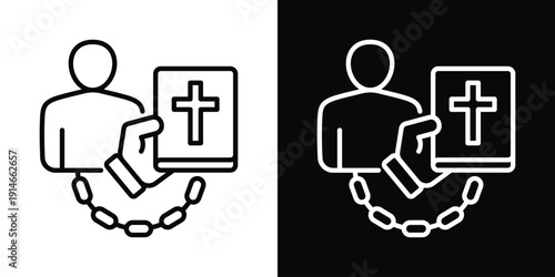 Forced Belief Icon White And Black Background Style