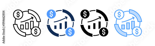Business Cycle Icon Multiple Style