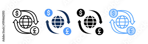 Foreign Exchange Icon Multiple Style