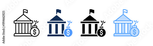 Nationale Debt Icon Multiple Style