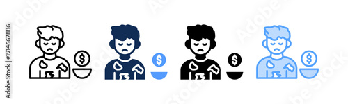 Poverty Rate Icon Multiple Style