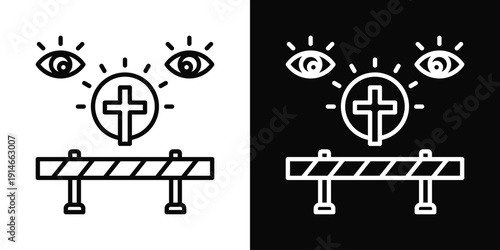 Faith Censorship Icon White And Black Background Style