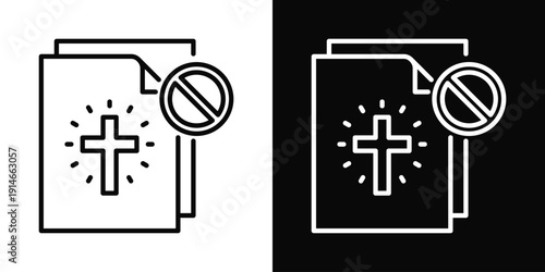 Symbol Ban Icon White And Black Background Style
