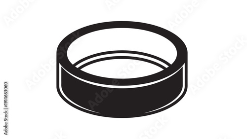 Minimal black circular ring icon with bold outline suitable for graphic design projects.
