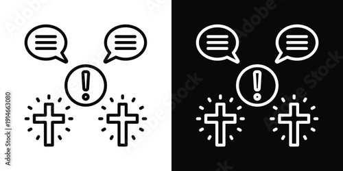 Symbol Dispute Icon White And Black Background Style