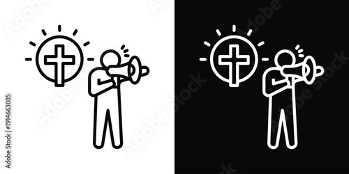 Belief Protest Icon White And Black Background Style