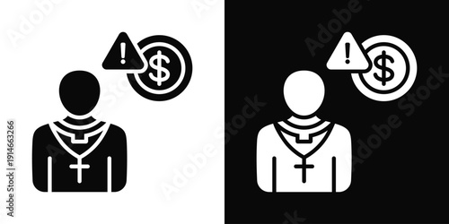 Church Scandal Icon White And Black Background Style