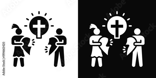 Mixed Marriage Issue Icon White And Black Background Style