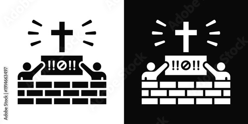 Anti-Faith Movement Icon White And Black Background Style