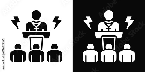 Clergy Abuse Icon White And Black Background Style