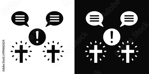 Symbol Dispute Icon White And Black Background Style