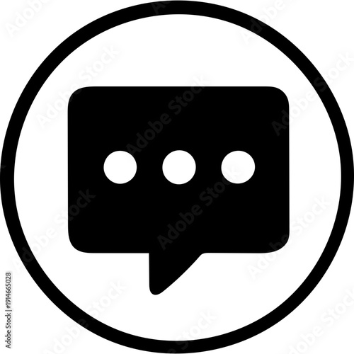 Chat Message Icon Black