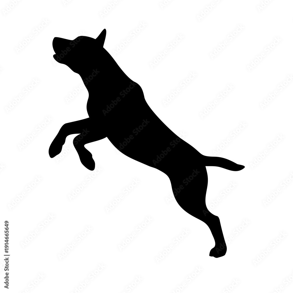 Naklejka premium Vector Silhouette of a Jumping Dog Icon