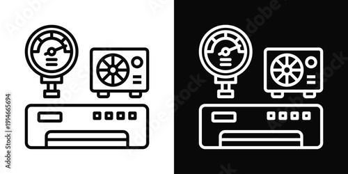 HVAC Contractor Icon White And Black Background Style