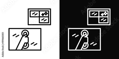 Window Installer Icon White And Black Background Style