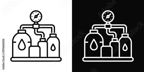 Water System Installer Icon White And Black Background Style