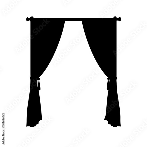 Black Vector Curtains Silhouette Icon
