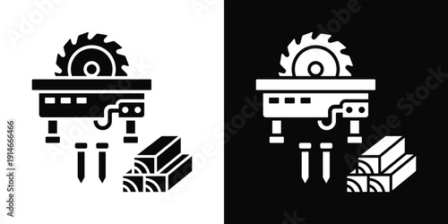 Deck Builder Icon White And Black Background Style