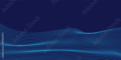 Abstract digital wave background vector. Technology symbol for big data network, futuristic particle flow and electronic communication set. Vector Illustration.