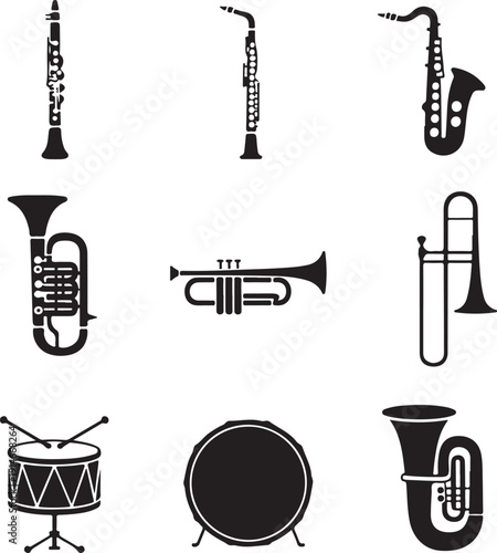 Marching Band Vector Icon Set