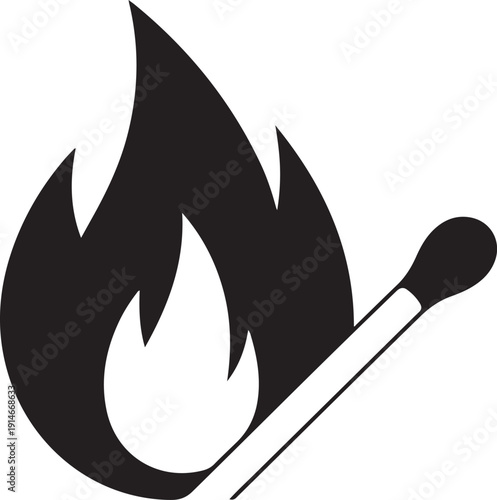Match, fire sign solid icon. illustration isolated on white 2