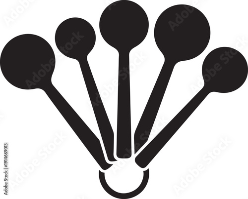 Measuring spoons flat vector icon for cooking apps and websites