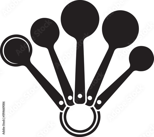 Measuring spoons flat vector icon for cooking apps and websites