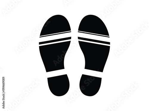 Pair of shoe footprints, simple vector illustration, concept of walking, steps and journey