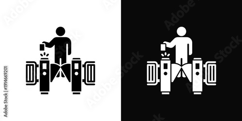 Site Access Control Icon White And Black Background Style