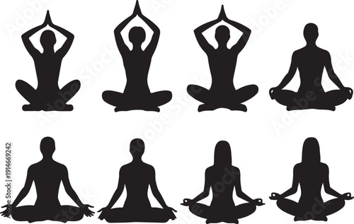 meditation silhouettes
