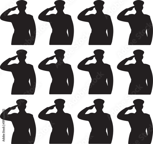 Military man salute silhouette