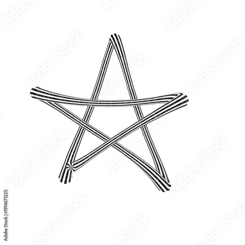 Hand drawn star shape brush stroke element for creative graphic design projects