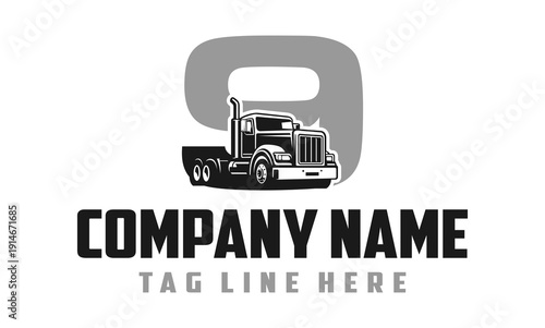 Number 9 Truck logo vector 