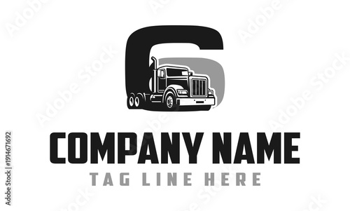 Number 6 Truck logo vector 