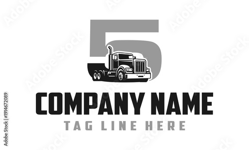 Number 5 Truck logo vector 