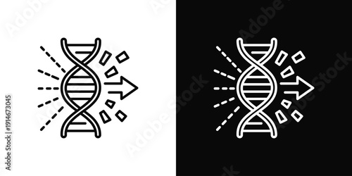 Viral Mutation Icon White And Black Background Style