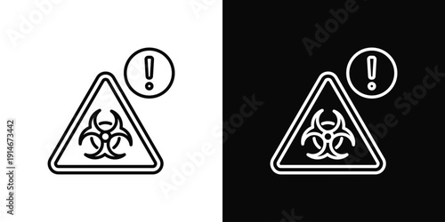 Biohazard Icon White And Black Background Style