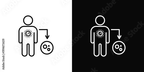 Viral Host Icon White And Black Background Style
