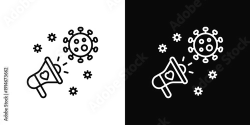 Health Awareness Icon White And Black Background Style