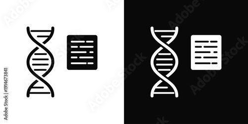 Viral Genome Icon White And Black Background Style