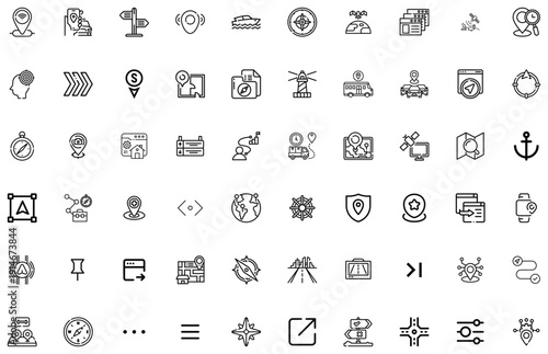 Collection of navigation and location including maps compasses and pointers 2