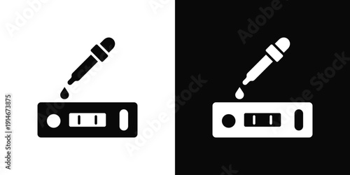 Rapid Test Icon White And Black Background Style