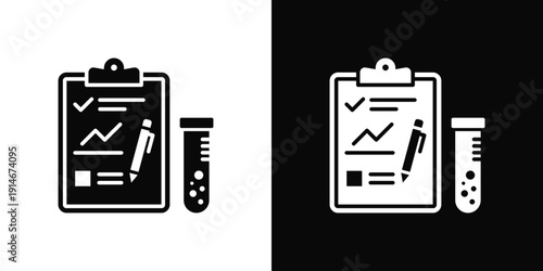 Clinical Test Icon White And Black Background Style
