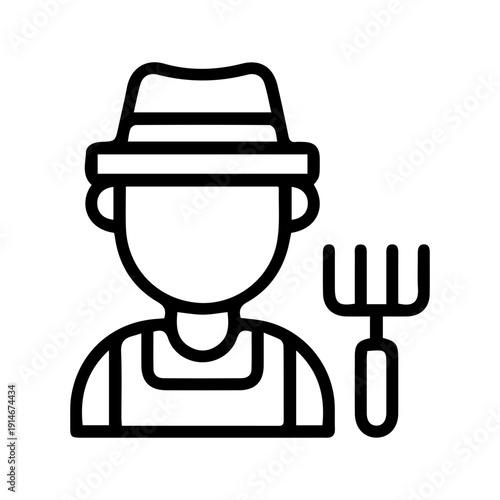 Farmer with Rake Icon