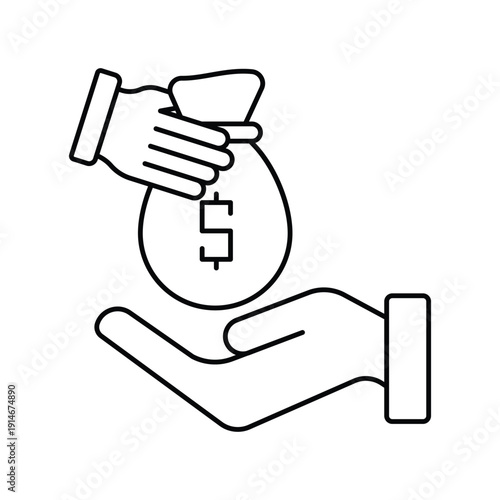 Corruption icon with white background vector stock illustration
