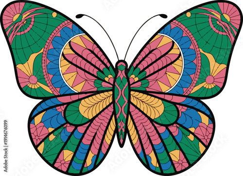 Colorful Butterfly Vector – Vibrant Gradient Wings Illustration