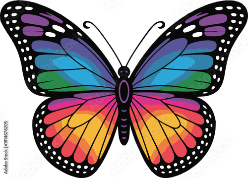 Colorful Butterfly Vector – Vibrant Gradient Wings Illustration